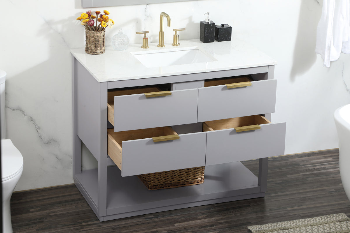 42 inch Single bathroom vanity in grey