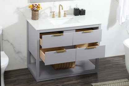 42 inch Single bathroom vanity in grey