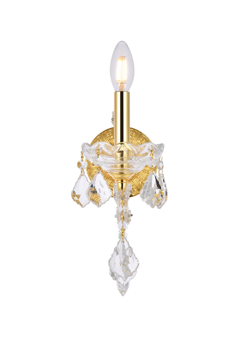 Maria Theresa 1 light Gold Wall Sconce Clear Royal Cut Crystal