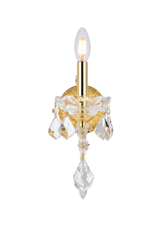 Maria Theresa 1 light Gold Wall Sconce Clear Royal Cut Crystal