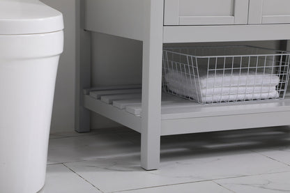 36 inch Single Bathroom Vanity in Gray with Backsplash