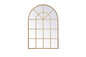 Metal windowpane mirror 36 inch x 53 inch in Brass