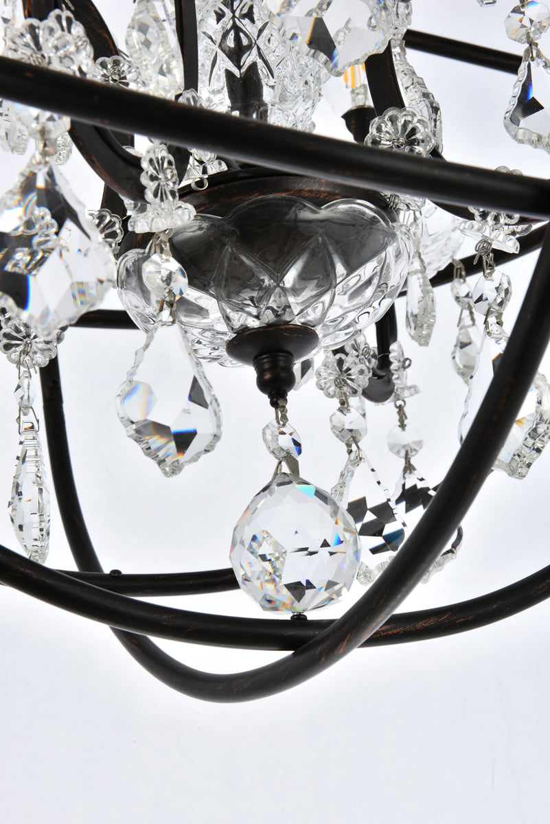 Geneva 4 light Dark Bronze Pendant Clear Royal Cut crystal