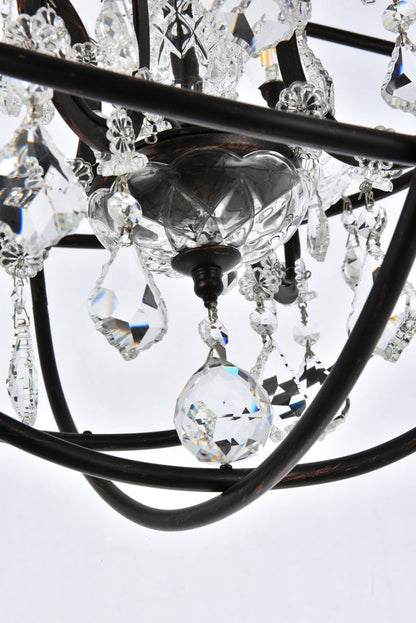 Geneva 4 light Dark Bronze Pendant Clear Royal Cut crystal