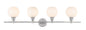 Collier 4 light Chrome and Frosted white glass Wall sconce
