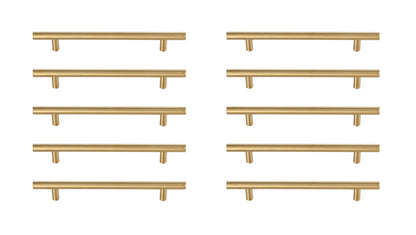 Quinn 6-5/16" Center to Center Brass Bar Pull Multipack (set of 10)