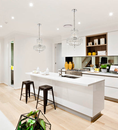 Tranquil 6 light Chrome Pendant Clear Royal Cut Crystal