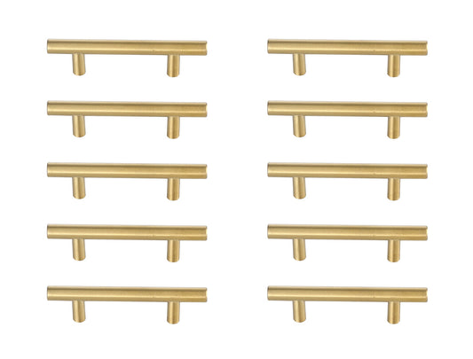 Quinn 3" Center to Center Brass Bar Pull Multipack (set of 10)
