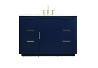48 inch Single bathroom vanity in blue