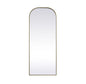 Metal Frame Arch Full Length Mirror 28x74 Inch in Brass