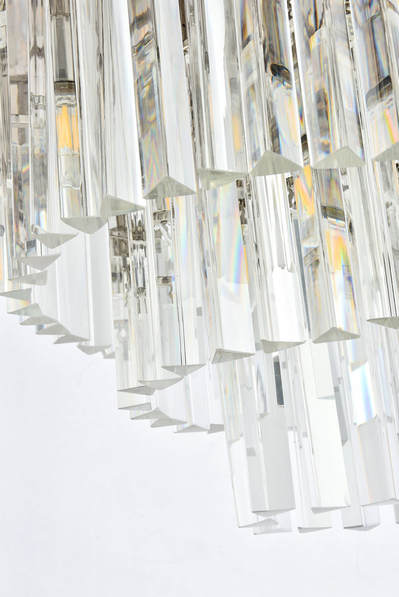 Sydney 9 light polished nickel Flush Mount Clear Royal Cut Crystal