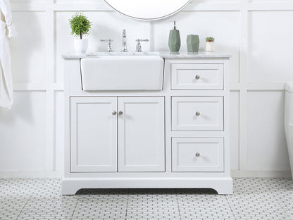 42 inch Single bathroom vanity in white