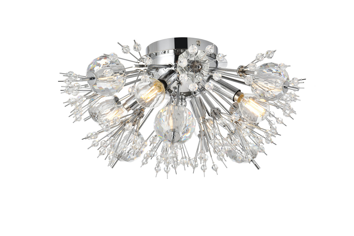 Vera 19 inch crystal starburst wall sconce in chrome