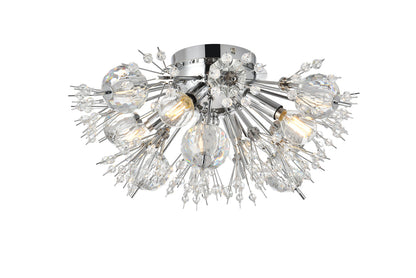 Vera 19 inch crystal starburst wall sconce in chrome