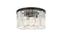 Sydney 8 light Matte Black Flush Mount Clear Royal Cut Crystal