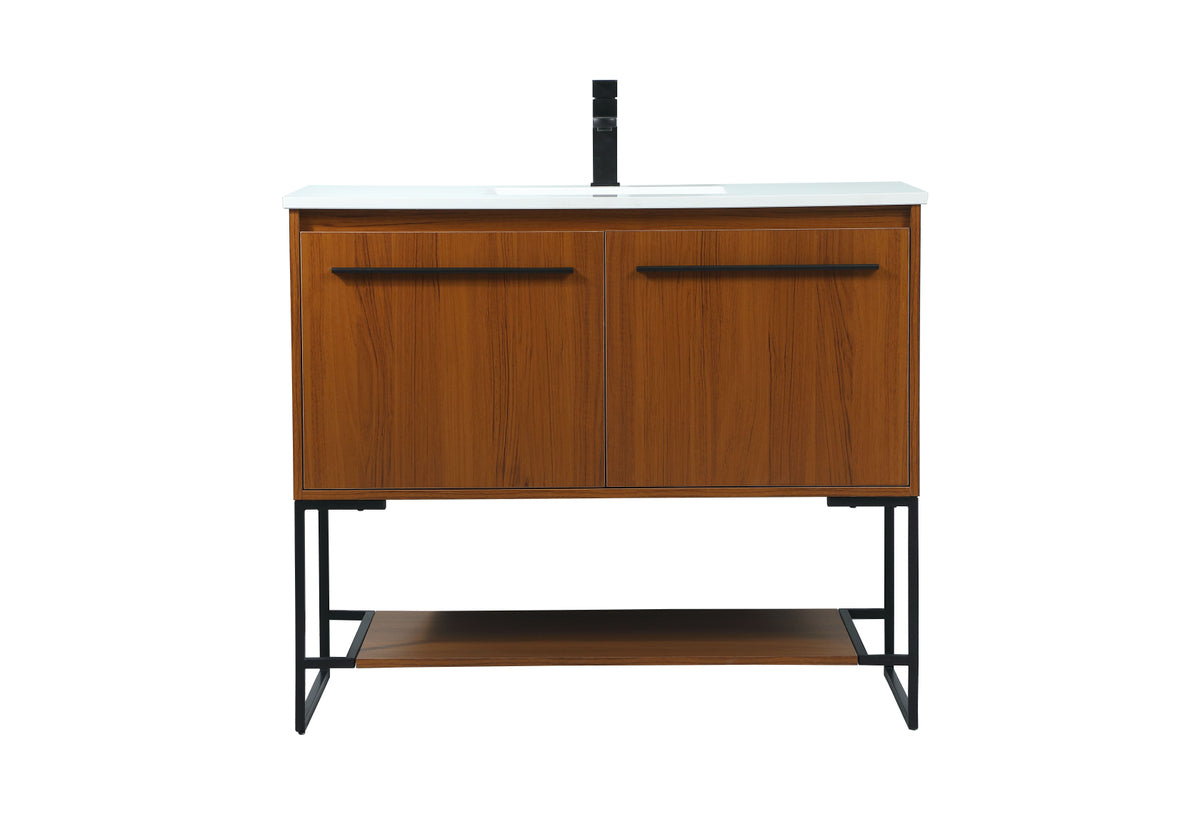 40 inch Single bathroom vanity in teak