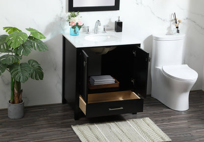 30 inch Single bathroom vanity in black