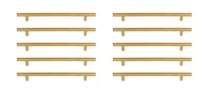 Quinn 7-9/16" Center to Center Brass Bar Pull Multipack (set of 10)