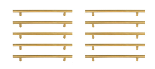 Quinn 7-9/16" Center to Center Brass Bar Pull Multipack (set of 10)