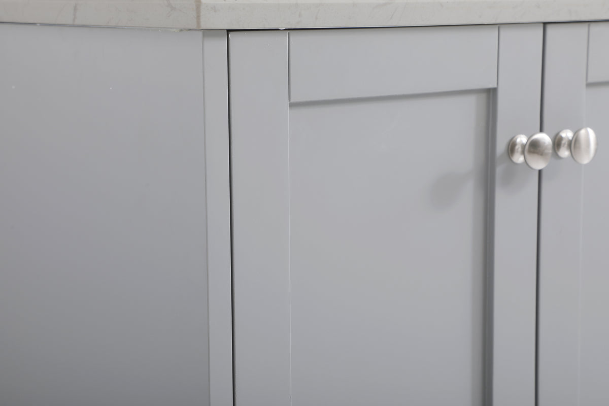 60 inch Double Bathroom Vanity in Grey