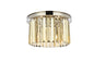 Sydney 3 light polished nickel Flush Mount Golden Teak (Smoky) Royal Cut Crystal