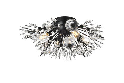 Vera 19 inch crystal starburst wall sconce in black