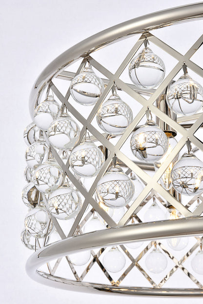 Madison 6 light polished Nickel Chandelier Clear Royal Cut Crystal