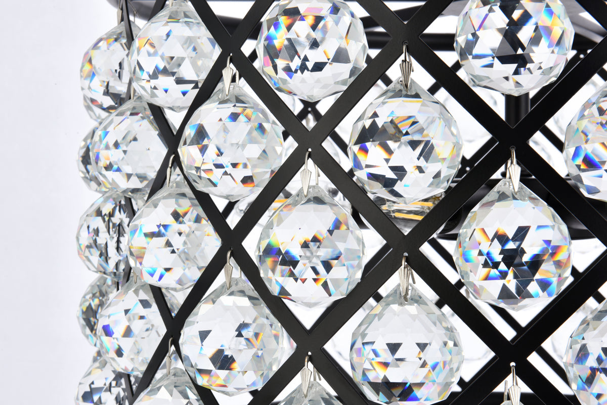 Madison 6 light Matte Black Pendant Clear Royal Cut Crystal