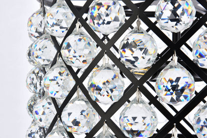 Madison 6 light Matte Black Pendant Clear Royal Cut Crystal