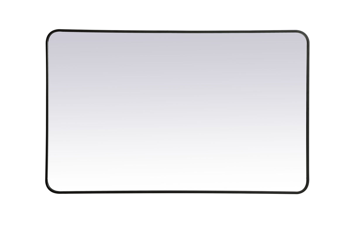 Soft corner metal rectangular mirror 30x48 inch in Black