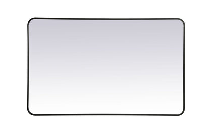Soft corner metal rectangular mirror 30x48 inch in Black