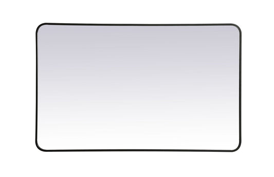 Soft corner metal rectangular mirror 30x48 inch in Black
