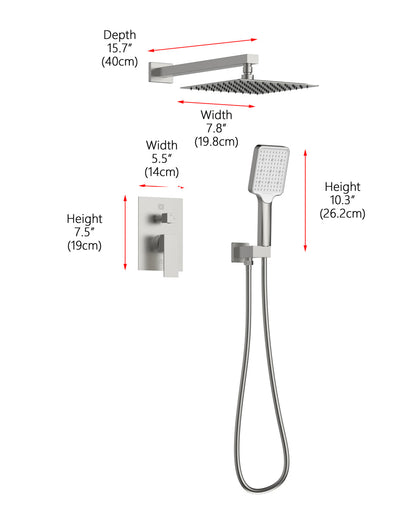 Petar Complete Shower Faucet System with Rough-in Valve in Brushed Nickel