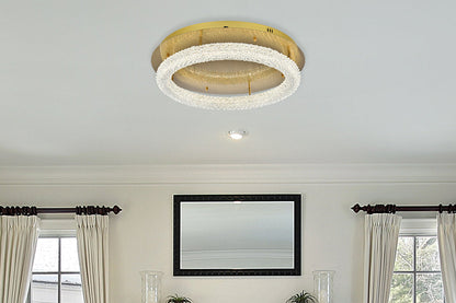 Bowen 26 inch Adjustable LED Flush Mount in Satin Gold