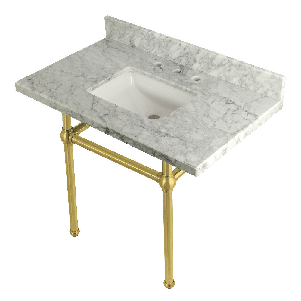 Templeton 36 Inch Console Sink in Carrara Marble