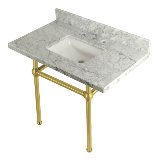 Templeton 36 Inch Console Sink in Carrara Marble