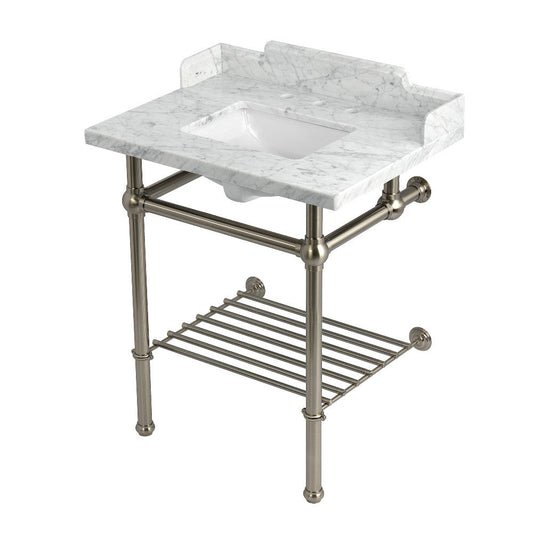 Pemberton 30 Inch Console Sink in Carrara Marble