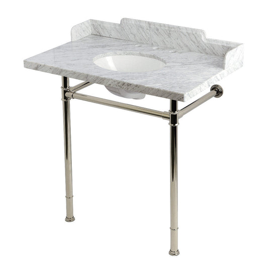 Wesselman 36 Inch Console Sink in Carrara Marble