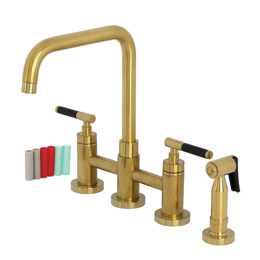Kaiser Bridge Kitchen Faucet in Brushed Brass