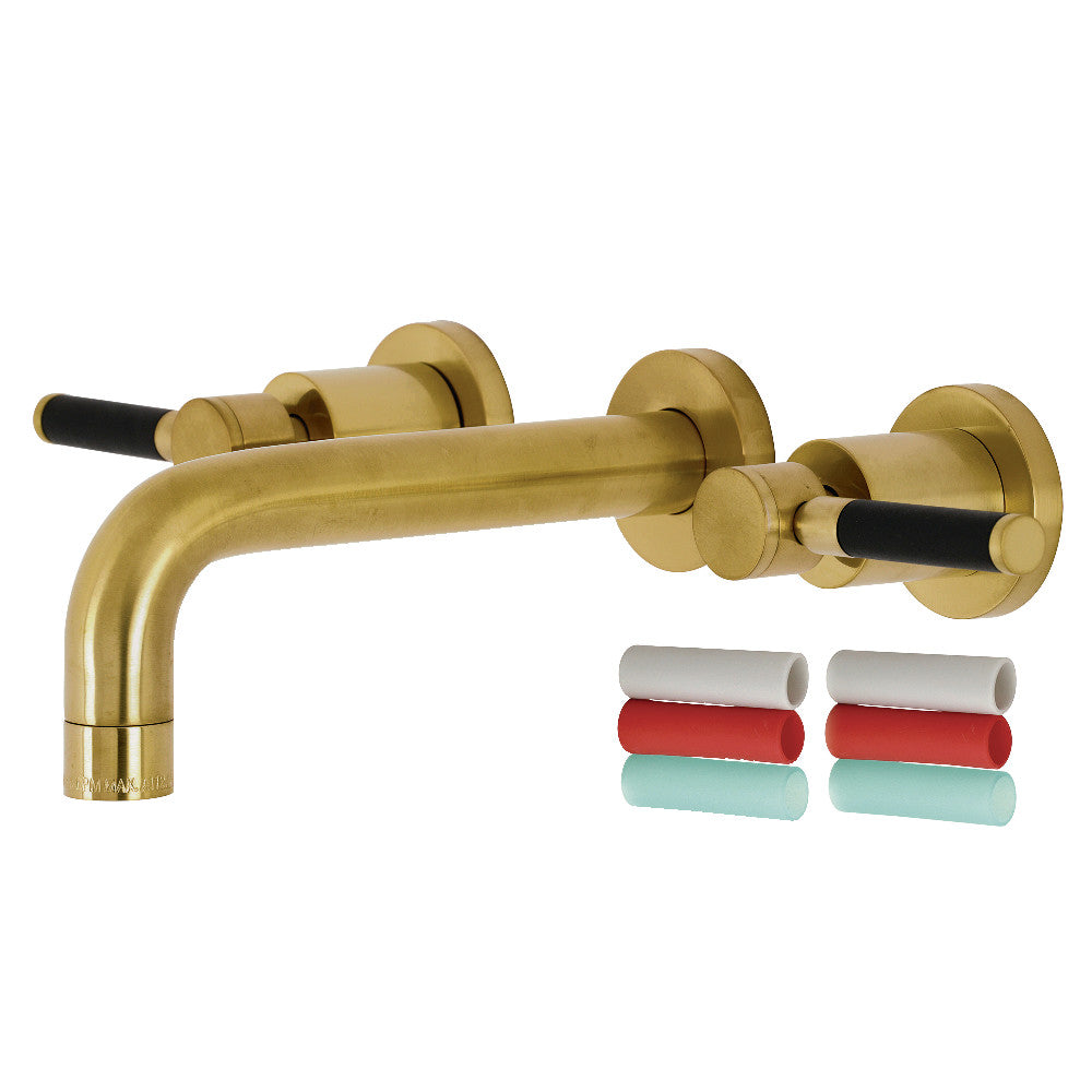 Kaiser Wall-Mount Bathroom Faucet in Brushed Brass