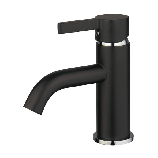 Continental Single-Hole Bathroom Faucet in Matte Black/Polished Chrome
