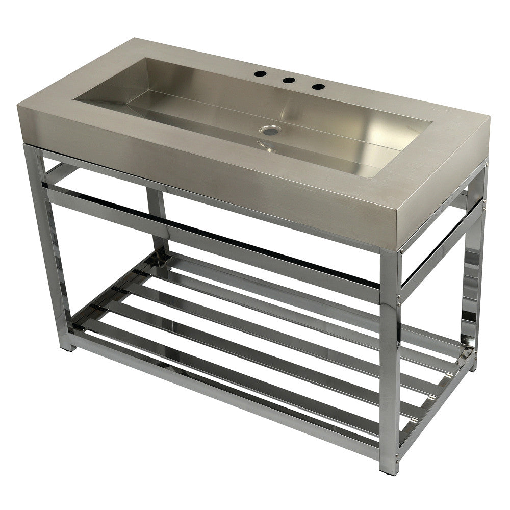 Kingston Commercial 49 Inch Console Sink in Brushed Chrome