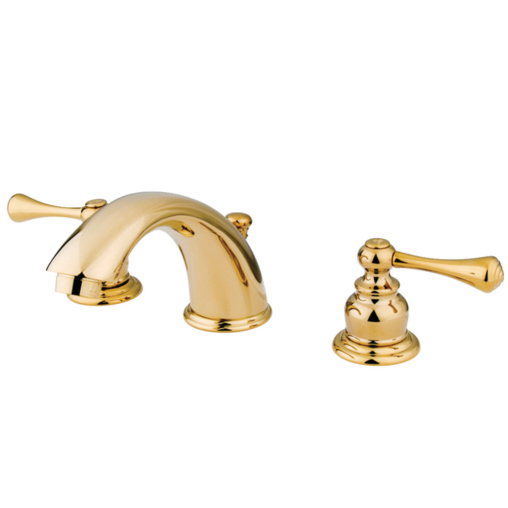 Vintage Widespread Bathroom Faucet in Polished Brass
