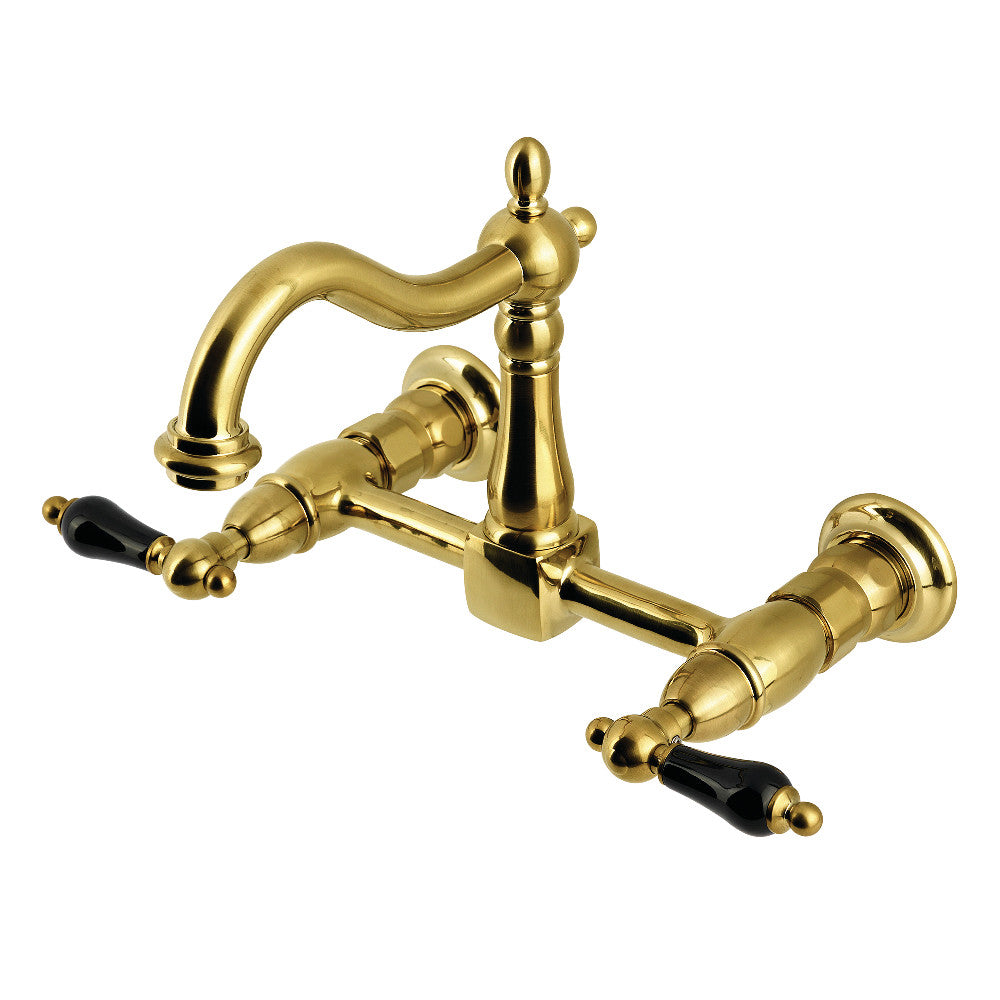 Duchess Wall Mount Kitchen Faucet in Brushed Brass