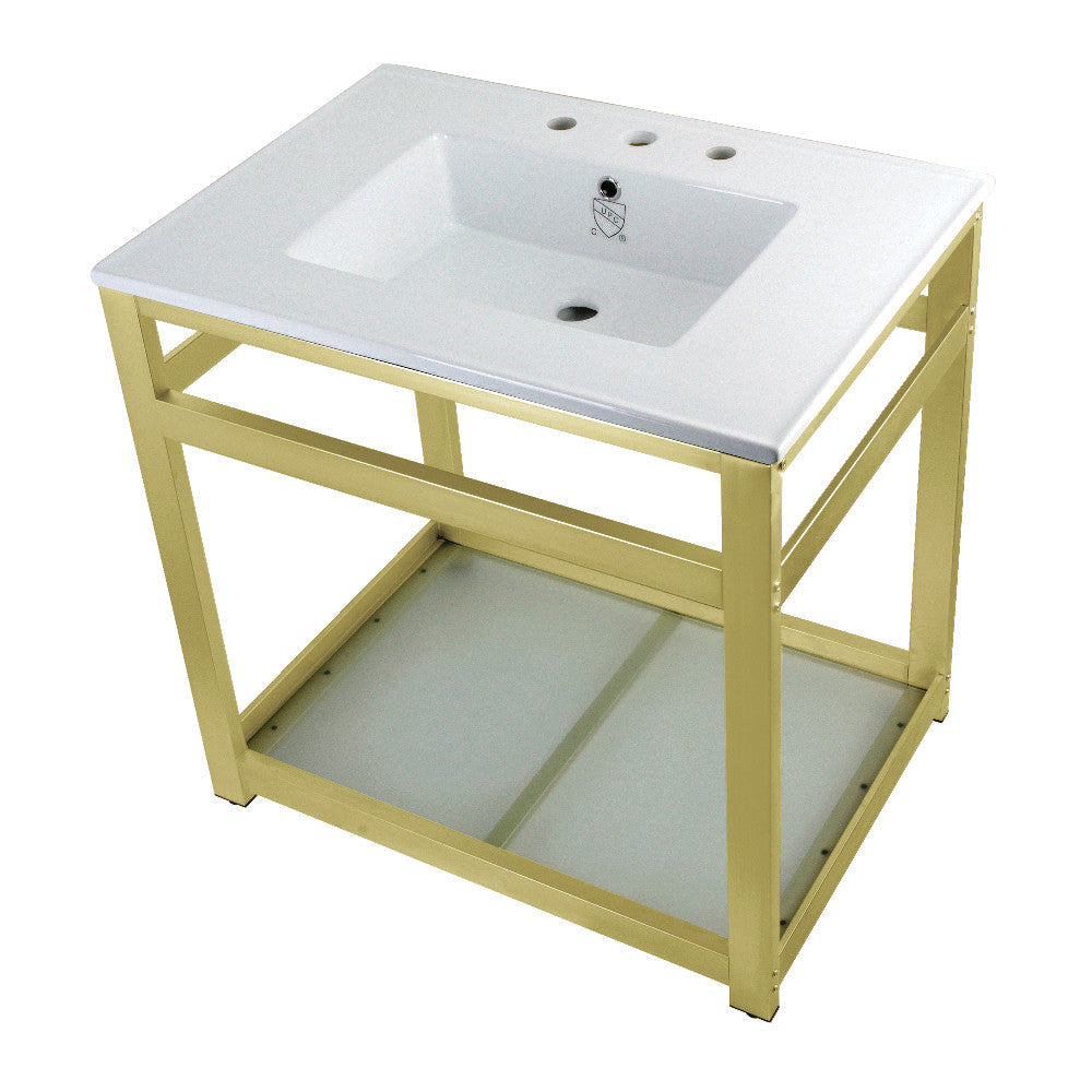 Quadras 31.13 Inch Console Sink in White