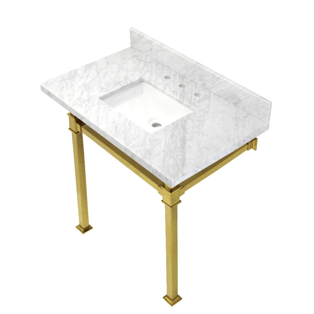 Monarch 36 Inch Console Sink in Carrara Marble