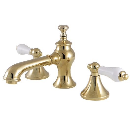 Vintage Widespread Bathroom Faucet in Polished Brass