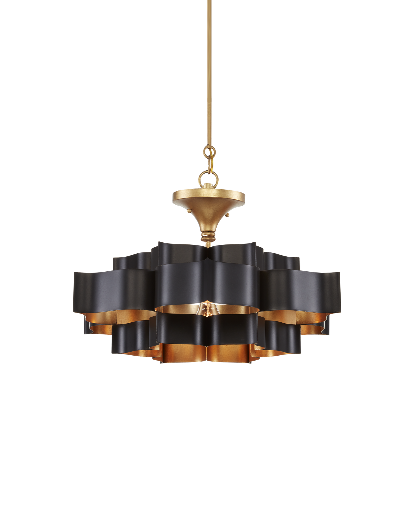 Grand Lotus Small Black Chandelier