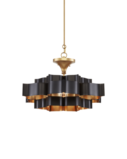 Grand Lotus Small Black Chandelier