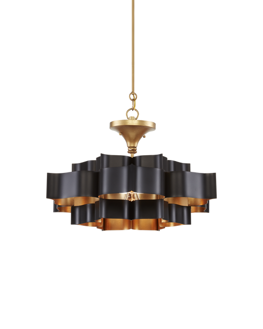 Grand Lotus Small Black Chandelier